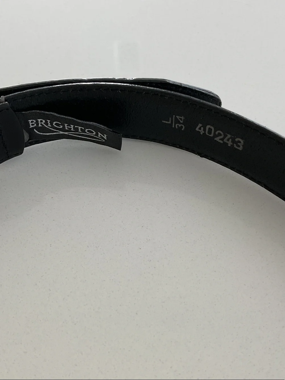 Brighton Black Leather Belt with Subtle Stitching | large 34